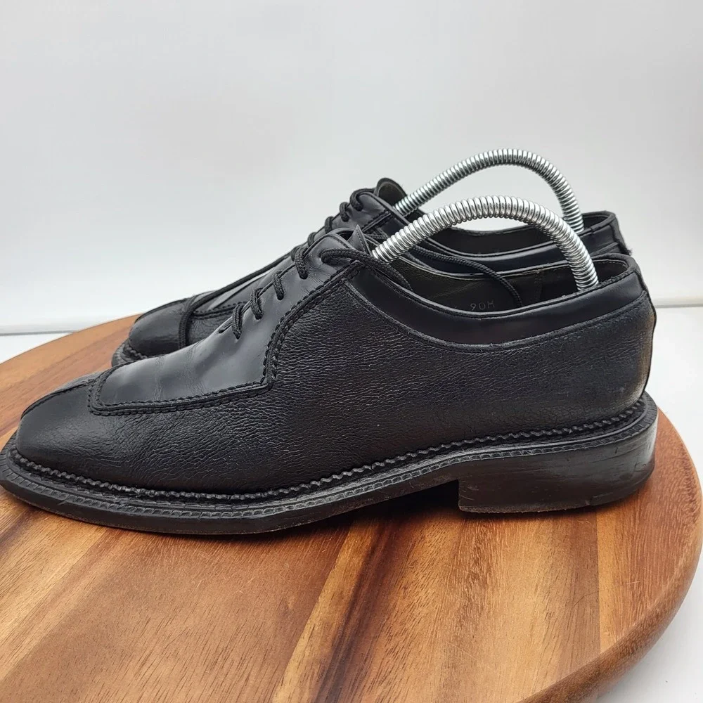 Mezlan Cappella Oxford Dress Shoes Mens Size 8 Black Leather‎ Split Toe Spain